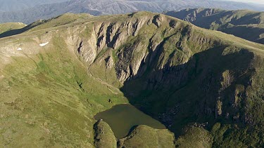 Aerial of Kosciuszko National Park - Vast Mountain Ranges Landcape