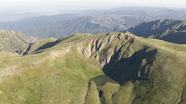 Aerial of Kosciuszko National Park - Vast Mountain Ranges Landcape