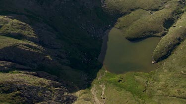 Aerial of Kosciuszko National Park - Vast Mountain Ranges Landcape