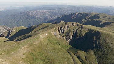 Aerial of Kosciuszko National Park - Vast Mountain Ranges Landcape