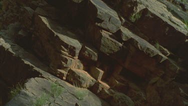 rocks formations in cliff?