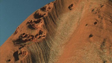 Uluru surface the brain weathered arkase rock grey is not yet oxidized