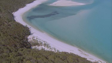 track over blue waters and white sands of Whitehaven beach