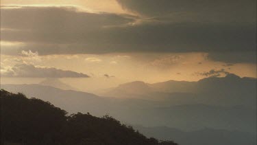 Lamington Nat Park ranges at sunset