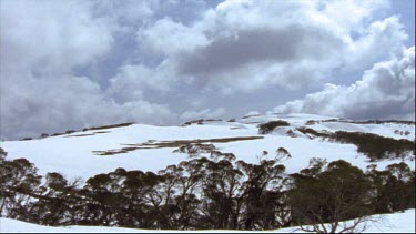 time lapse clouds moving over snow covered mountains say 12fps