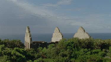 ruins on waters edge