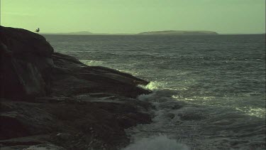 South Australia: Waves crashing on the rocky shore