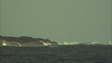 South Australia:  Waves crashing on the rocky shore