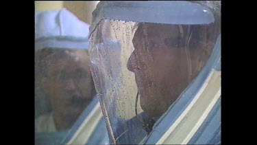 CU Close-up water hits the scientists faces