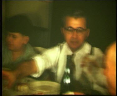 Family having thanksgiving dinner