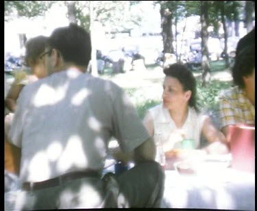 Family picnic outside