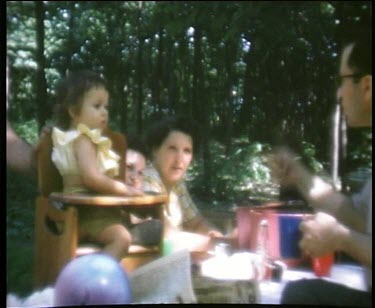 Family picnic outside