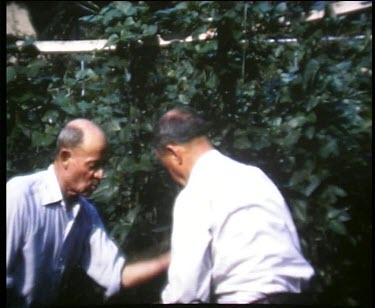 Elderly people gardening