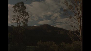 Zooming In Shot Of Australian Bush And Hill