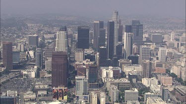 Los Angeles; LA. City skyline. Office towers, office blocks. Skyscrapers; architecture.