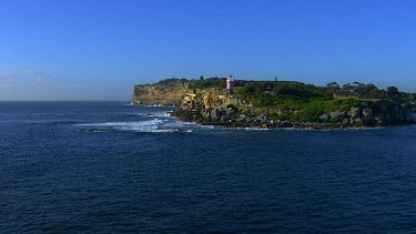 South Head Lighthouse, cliffs of Vaucluse and Dover Heights. Sydney Australia