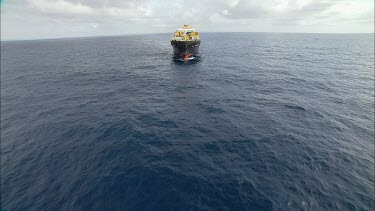 Container ship transporting freight, cargo