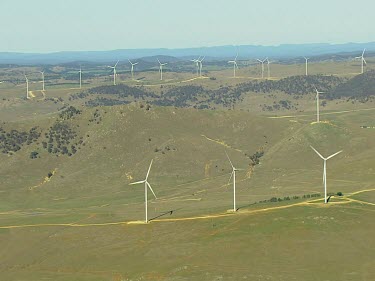 Wind turbines, wind farms. Bungendore, New South Wales