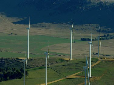 Wind turbines, wind farms. Bungendore, New South Wales