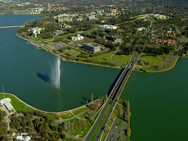 Canberra ACT. Australian Capital Territory. Lake Burley Griffin. National Gallery; museums.