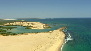 Tropical sandy beach near Broome. Desolate.