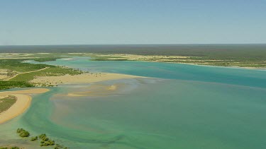 Coast estuary, river coastline tropical north near Broome.