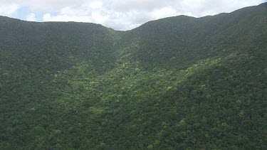 Forested mountain peaks in Daintree National Park