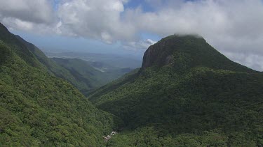 Forested mountain peaks and cliffs in Daintree National Park