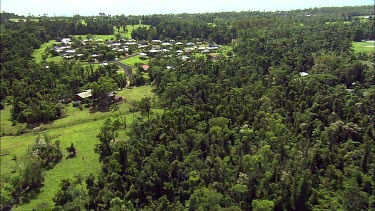 Aerial town Queensland, Mission Beach.