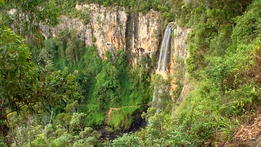 Purling Brook Falls front view wide slow