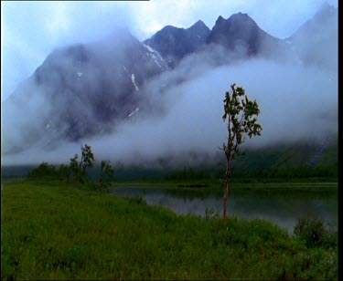 Green Valley. Mist and low lying cloud over water logged valley