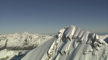 Aerial of Mount Everest: Group of Climbers on peak