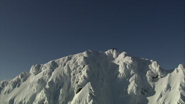 Aerial of Mount Everest: Group of Climbers on peak