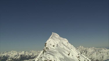 Aerial of Mount Everest: Group of Climbers on peak