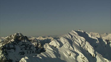 Aerial of Mount Everest: Climber on peak