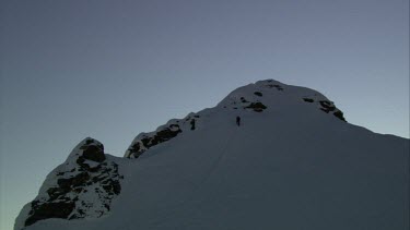 Aerial of Mount Everest: Group of Climbers climbing