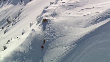 Aerial of Mount Everest: Group of Climbers