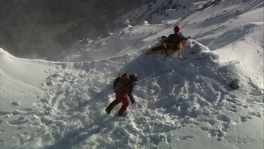 Aerial of Mount Everest: Group of Climbers