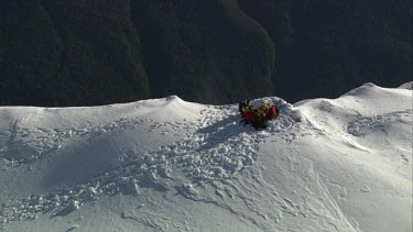 Aerial of Mount Everest: Group of Climbers