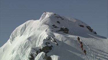 Aerial of Mount Everest: Group of Climbers