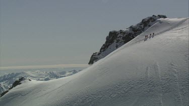 Aerial of Mount Everest: Group of Climbers