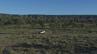 Aerial -Kimberley Region -Broken Down 4WD Drive - Someone has abandon