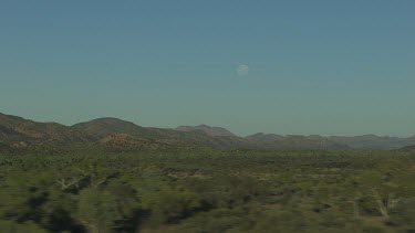 Aerial -Kimberley Region  - moon in sky