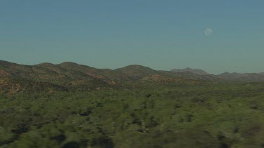 Aerial -Kimberley Region  - moon in sky