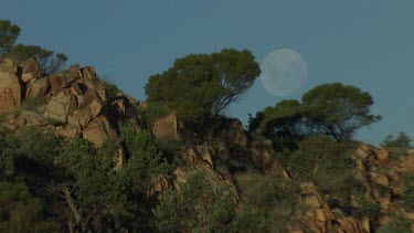 Aerial -Kimberley Region  - moon in sky