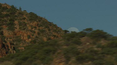 Aerial -Kimberley Region  - moon in sky