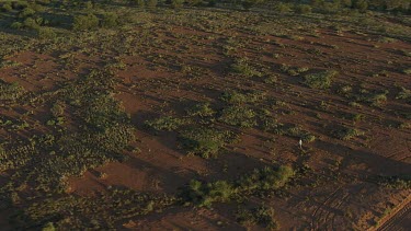 Aerial -Kimberley Region  - man walking in bush land
