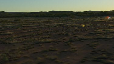 Aerial -Kimberley Region  - man walking in bush land