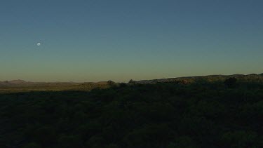Aerial -Kimberley Region  - moon in sky