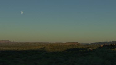 Aerial -Kimberley Region  - moon in sky